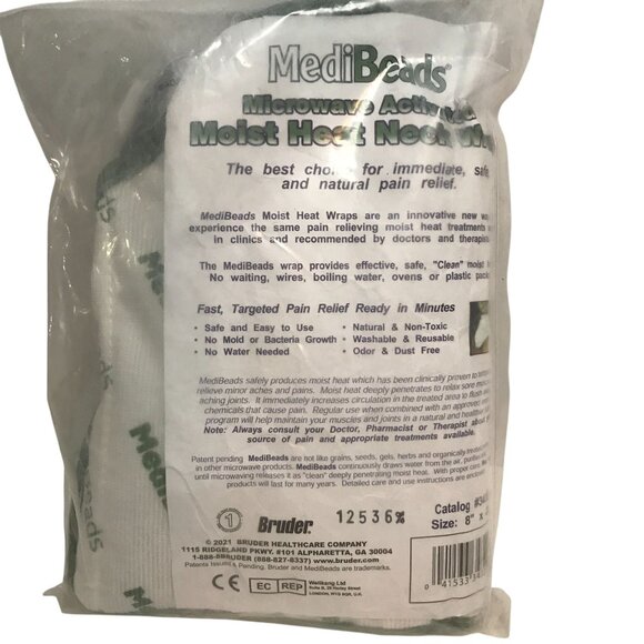 MediBeads Natural Pain Relief Therapy Moist Heat Neck Wrap Microwave Activated - Picture 4 of 6
